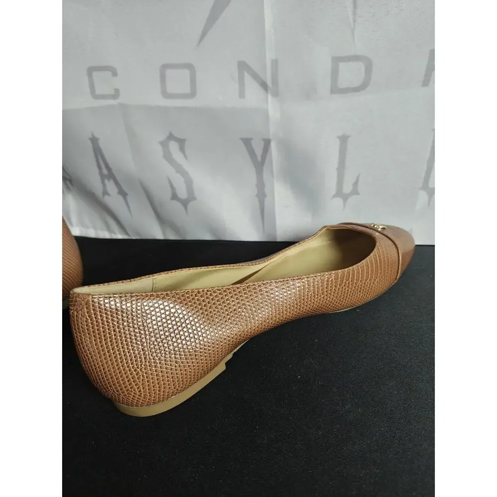 MICHAEL KORS Women's 7.5 Brown Textured Flats New